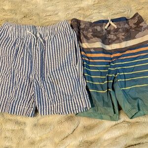NWT Boys Crewcuts 4T Seersucker Swim Shorts  w/ Bonus Like New OldNavy 4T Swim